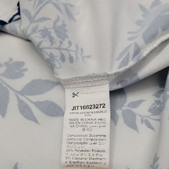 SHEIN Blue & White Floral Button-Down Tunic Top XL - Picture 8 of 10
